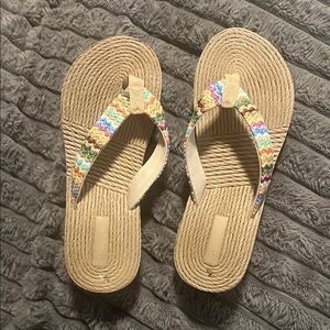 Tan Sandals with Woven Texture